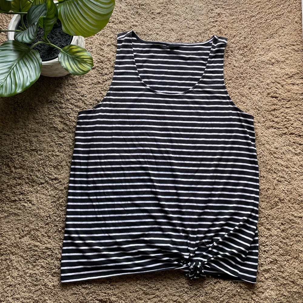 Torrid Black and White Stripe Tank Size 2